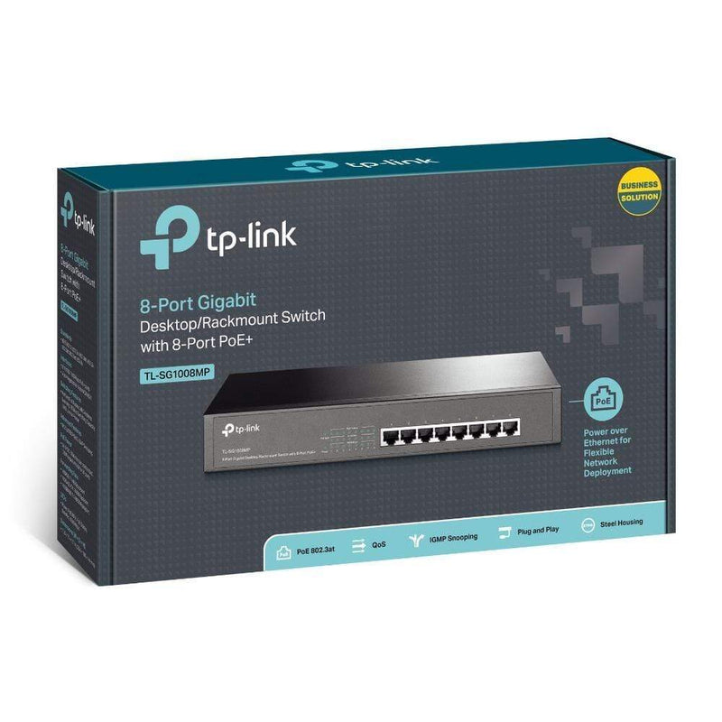 TP-Link TL-SG1008MP Unmanaged Network Switch Gigabit Ethernet 10/100/1000 Mbits PoE Black