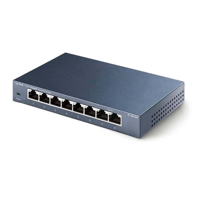 TP-Link TL-SG108 8-Port 10/100/1000 Mbits Desktop Switch Unmanaged Black