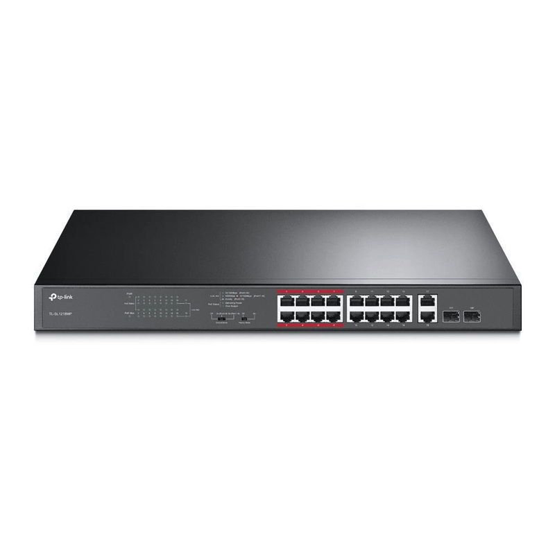 TP-Link TL-SL1218MP Network Switch Gigabit Ethernet 10/100/1000 Mbits Black PoE