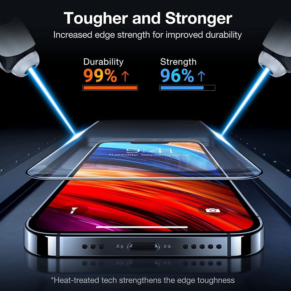 Tuff-Luv 2.5D Tempered Glass Full Screen Protection for Apple iPhone 14 Pro Max - Clear TLIP14MAXTG