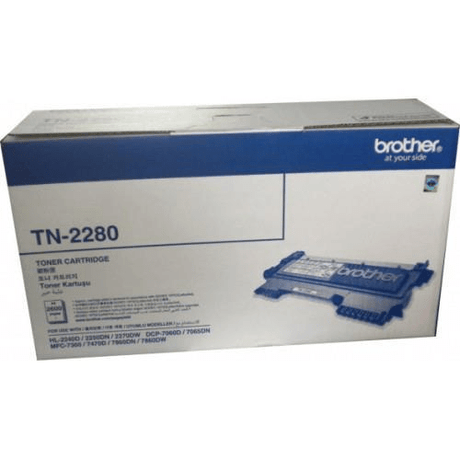 Brother TN-2280 Black Toner Cartridge 2,600 Pages Original Single-pack