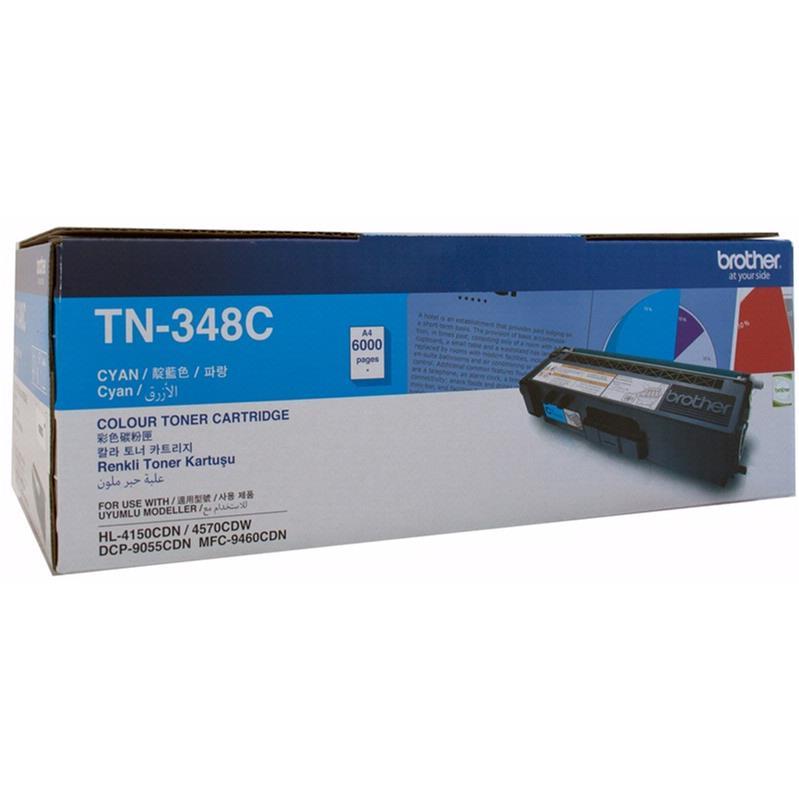 Brother TN-348C Cyan Toner Cartridge 6,000 Pages Original Single-pack