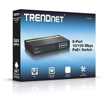 TRENDnet TPE-T80H Unmanaged Switch Fast Ethernet PoE Black