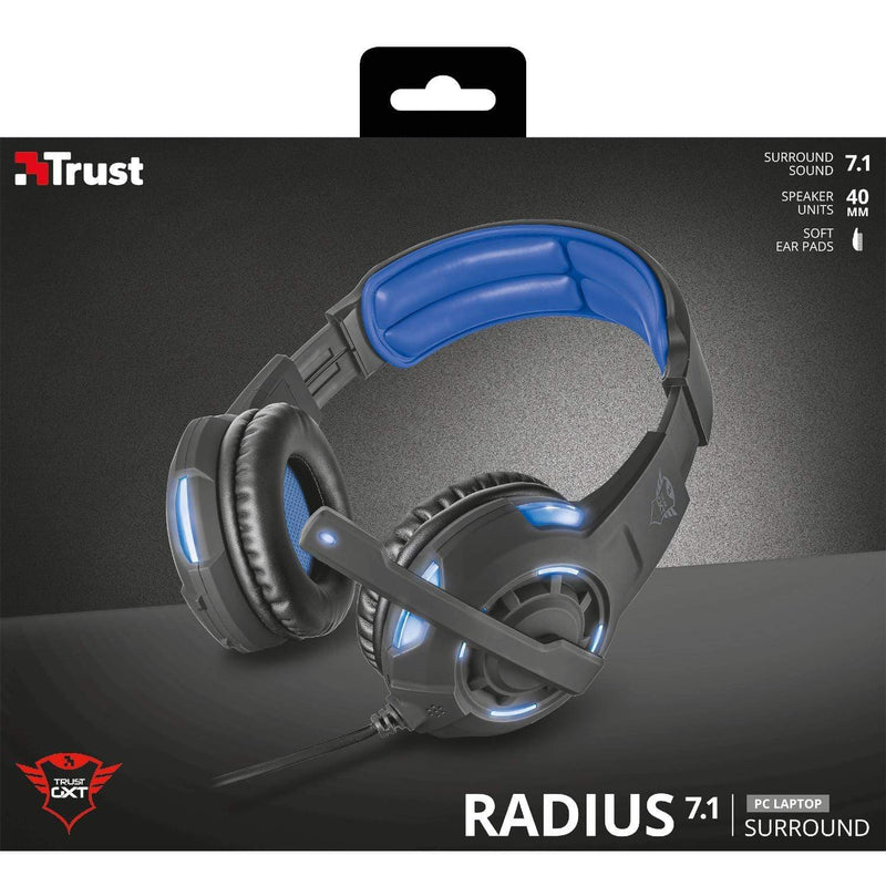 Trust GXT 350 RADIUS 7.1 Headset Head-band Black and Blue 22052