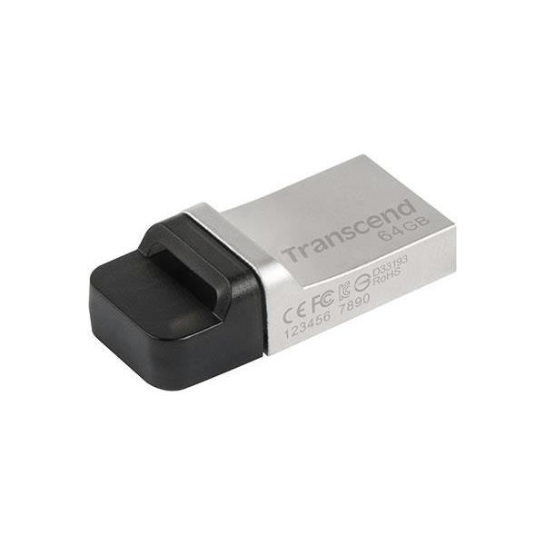 Transcend JetFlash 880 16GB USB 3.2 Gen 1 Type-A / Micro-USB 3.2 Gen 1 Black and Silver USB Flash Drive TS16GJF880S