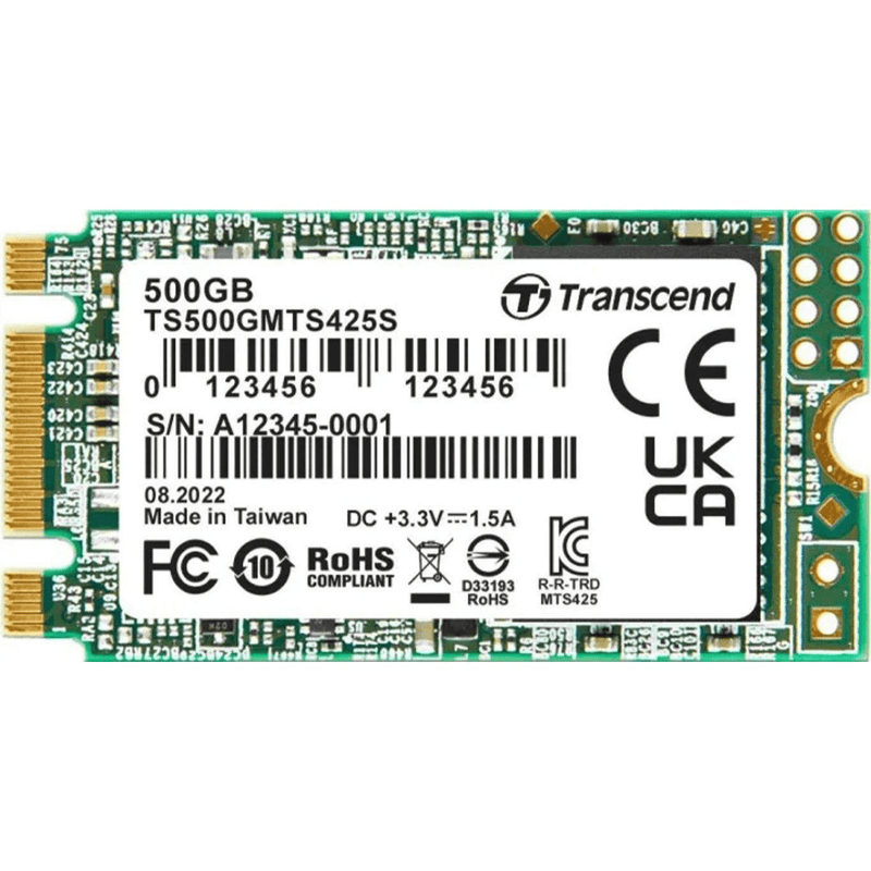 Transcend 425S M.2 500GB Serial ATA III 3D NAND Internal SSD TS500GMTS425S