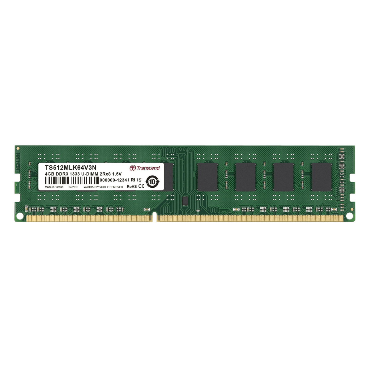 TS1GSK64V6H - Transcend - Module mémoire RAM, 8 GB, 1600 MHz TS1GSK64V6H - Transcend - Module mémoire RAM, 8 GB, 1600 MHz