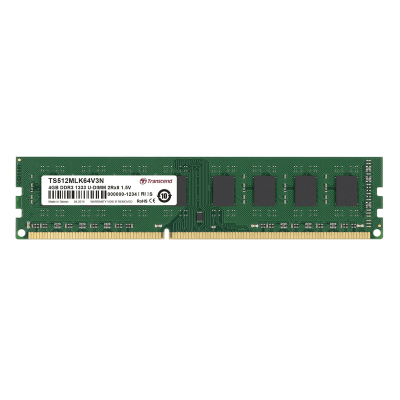 Transcend DDR3-1333 U-DIMM 4GB TS512MLK64V3N