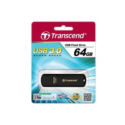 Transcend JetFlash Elite 700 64GB USB 3.2 Gen 1 Type-A Black USB Flash Drive TS64GJF700