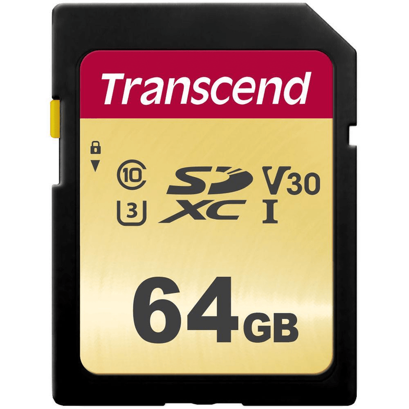 Transcend 500S 64GB SDXC UHS-I Flash Memory Card TS64GSDC500S