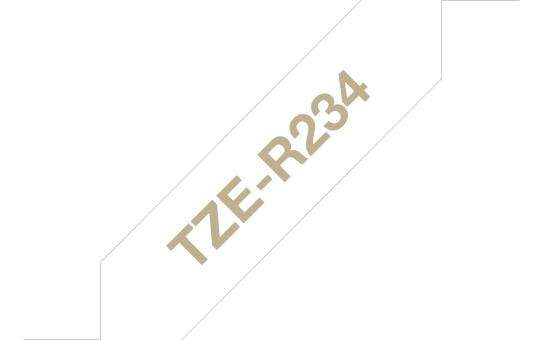 Brother TZE-R234 Label-making Tape Gold On White
