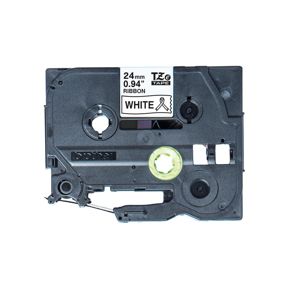 Brother TZE-R251 P-Touch Black Print on White Satin Ribbon 24mm