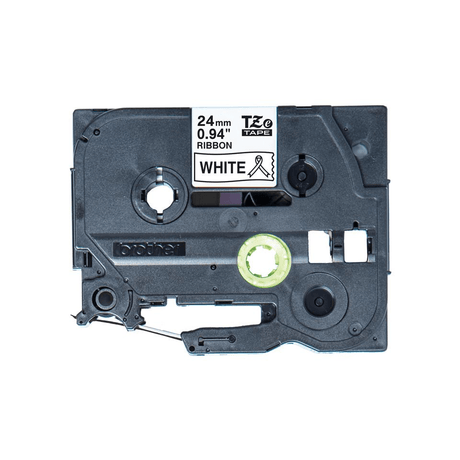 Brother TZE-R251 P-Touch Black Print on White Satin Ribbon 24mm