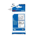 Brother TZE-R251 P-Touch Black Print on White Satin Ribbon 24mm