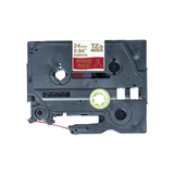 Brother TZE-RW54 P-Touch Gold Print on Red Satin Ribbon 24mm