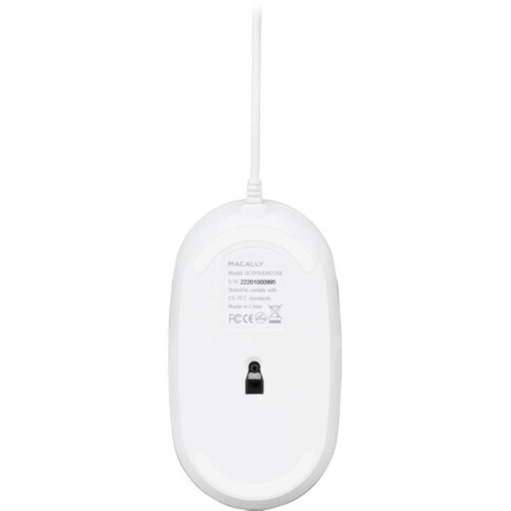Macally USBC Optical Silent Click Mouse White UCDYNAMOUSEW