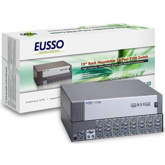 EUSSO 16-port PS/2 KVM Switch Rack Mount UKS8116-RO