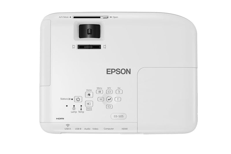 Epson EB-S05 Data Projector 3200 ANSI Lumens 3LCD SVGA (800x600) Desktop Projector White V11H838040