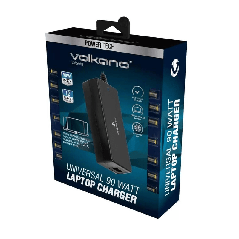 Volkano Total Series Universal 90 Watt Notebook Charger VK-8048-BK