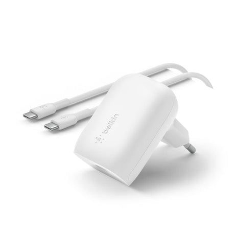 Belkin BoostCharge USB-C 30W Single USB-C Port with USB-C Cable - White WCA005VF1MWH-B6