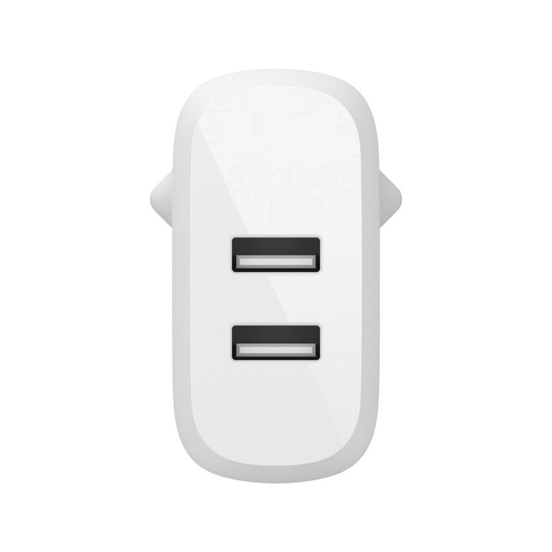 Belkin BoostCharge 24W Dual USB-A PD 3.0 PPS Wall Charger with USB-C Cable - White WCE001VF1MWH