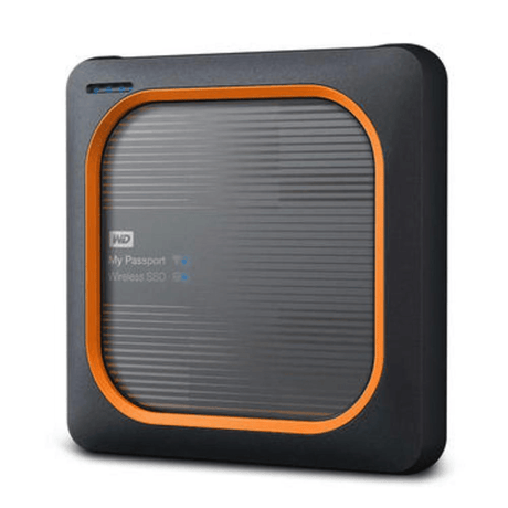 WD My Passport Wireless 2TB Wi-Fi Black and Orange External SSD WD BAMJ0020BGY-EESN