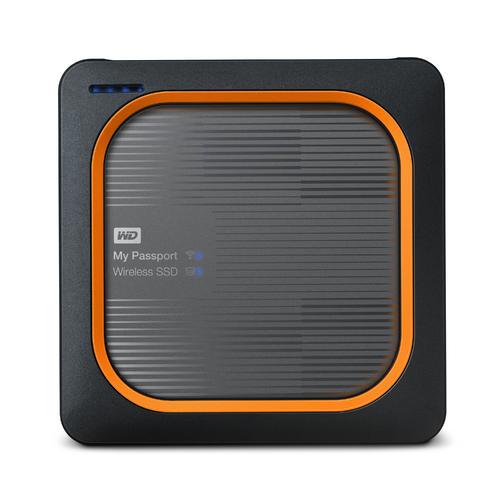 WD My Passport Wireless 2TB Wi-Fi Black and Orange External SSD WD BAMJ0020BGY-EESN