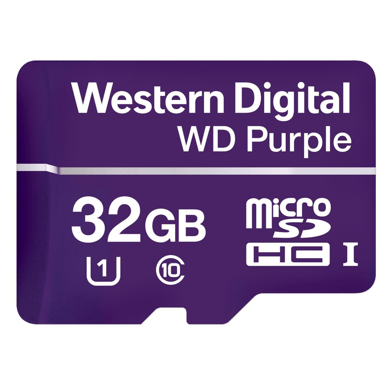 WD Purple Memory Card 32GB MicroSDHC Class 10 WD D032G1P0A