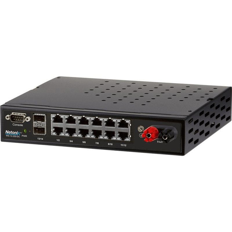 Netonix WS-12250-DC 12-port 250W Passive DC POE + 2 SFP Uplink Ports Managed Switch