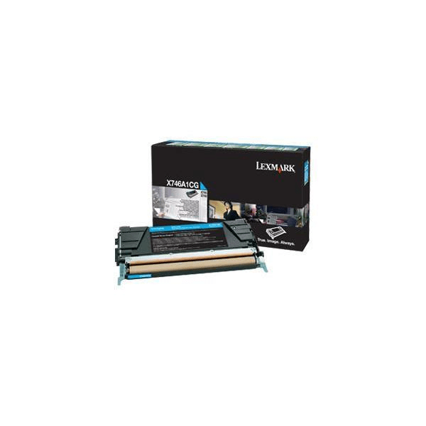 Lexmark X746A1CG Cyan Toner Cartridge 7,000 Pages Original Single-pack