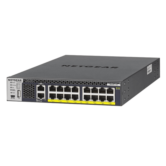 Netgear M4300-16X Managed Switch L3 10-Gigabit Ethernet Black 1U PoE XSM4316PA-100NES