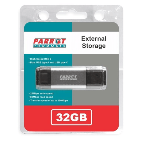 Parrot Type-A to USB-C 32GB Flash Drive External Storage XT0032
