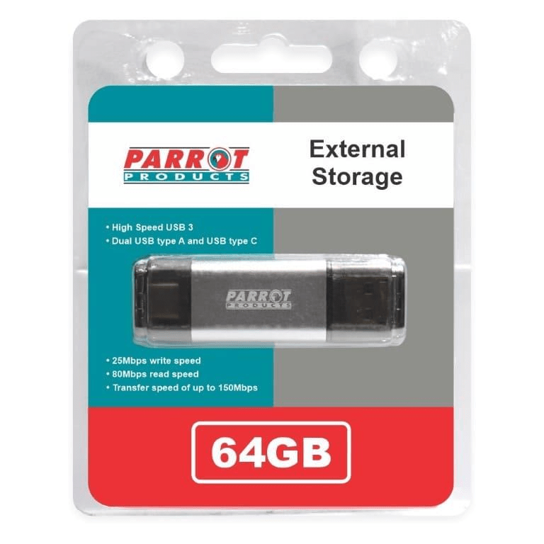 Parrot Type-A to USB-C 64GB Flash Drive External Storage XT0064