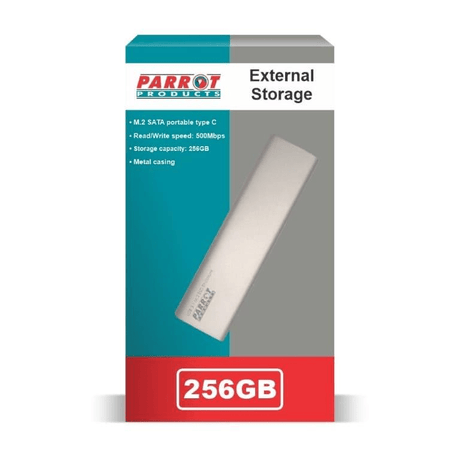 Parrot Portable Type-C 256GB M.2 SATA External Storage XT2256