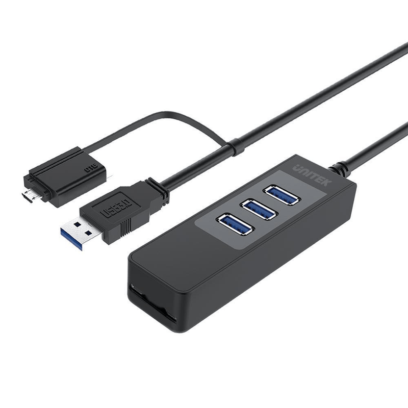 Unitek Y-3048A Interface Hub USB 3.2 Gen 1 (3.1 Gen 1) Type-A 5000 Mbit/s Black