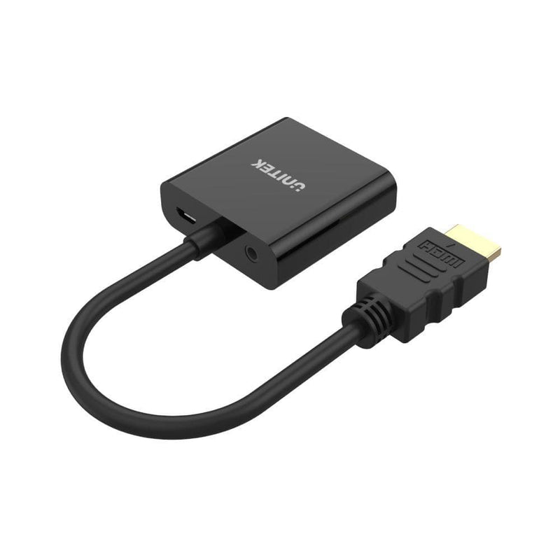 Unitek HDMI to VGA Adapter with 3.5mm for Stereo Audio Y-6333
