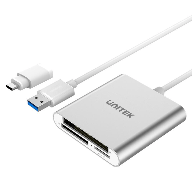 Unitek USB 3.0 3-Port Memory Card Reader with USB Type-C Adaptor Y-9313D