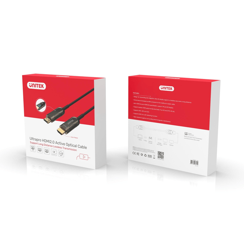 Unitek 50m 4K HDMI2.0 Active Optical Cable Y-C1033BK