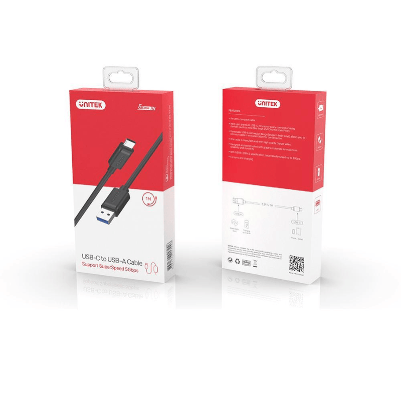 Unitek 1m USB 3.0 to USB-C Charging Cable Y-C474BK