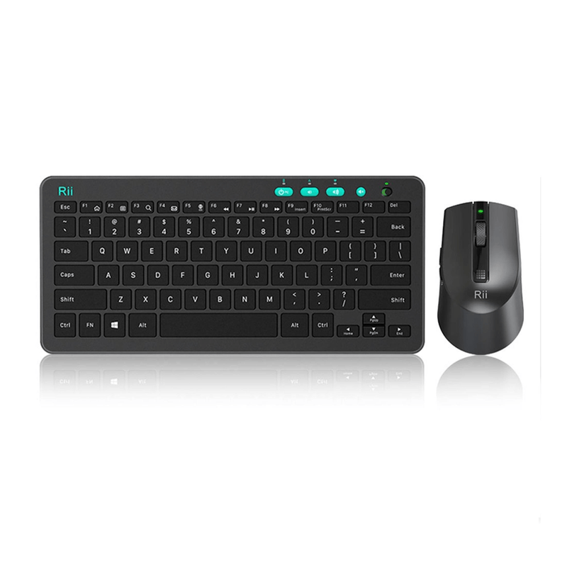 Rii Wireless Keyboard & Mouse Ultra Thin Style Combo Black ZW-RKM709